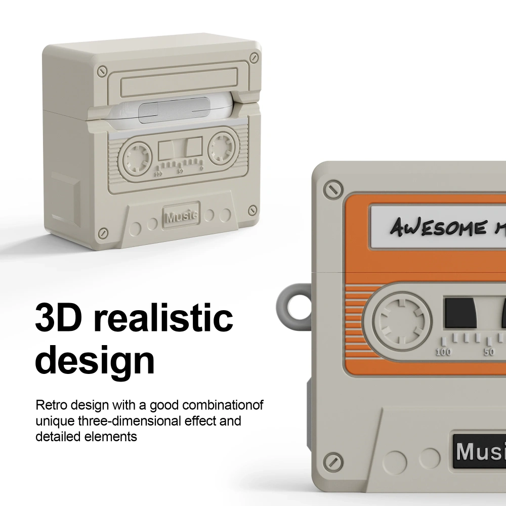 Retro Cassette Tape Silicone Protective Case For AirPods 4 3 2 1 Wireless Bluetooth Earphone Cover For Apple AirPods Pro 2 Capa