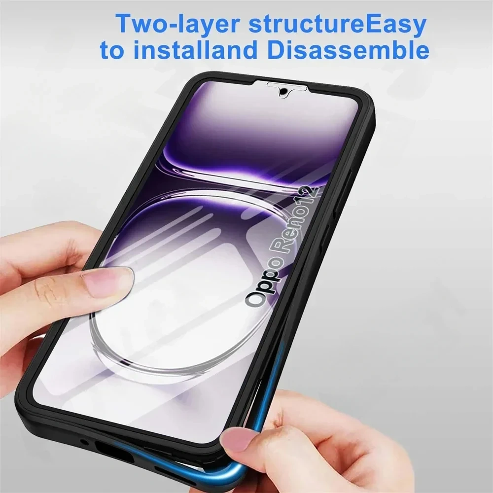 3IN1 360° Full Protection Case For OPPO RENO 12 Pro 12F 12FS A3 A3X A40 A40M A60 A79 A96 A76 A36 4G 5G Acrylic+TPU Phone Cover