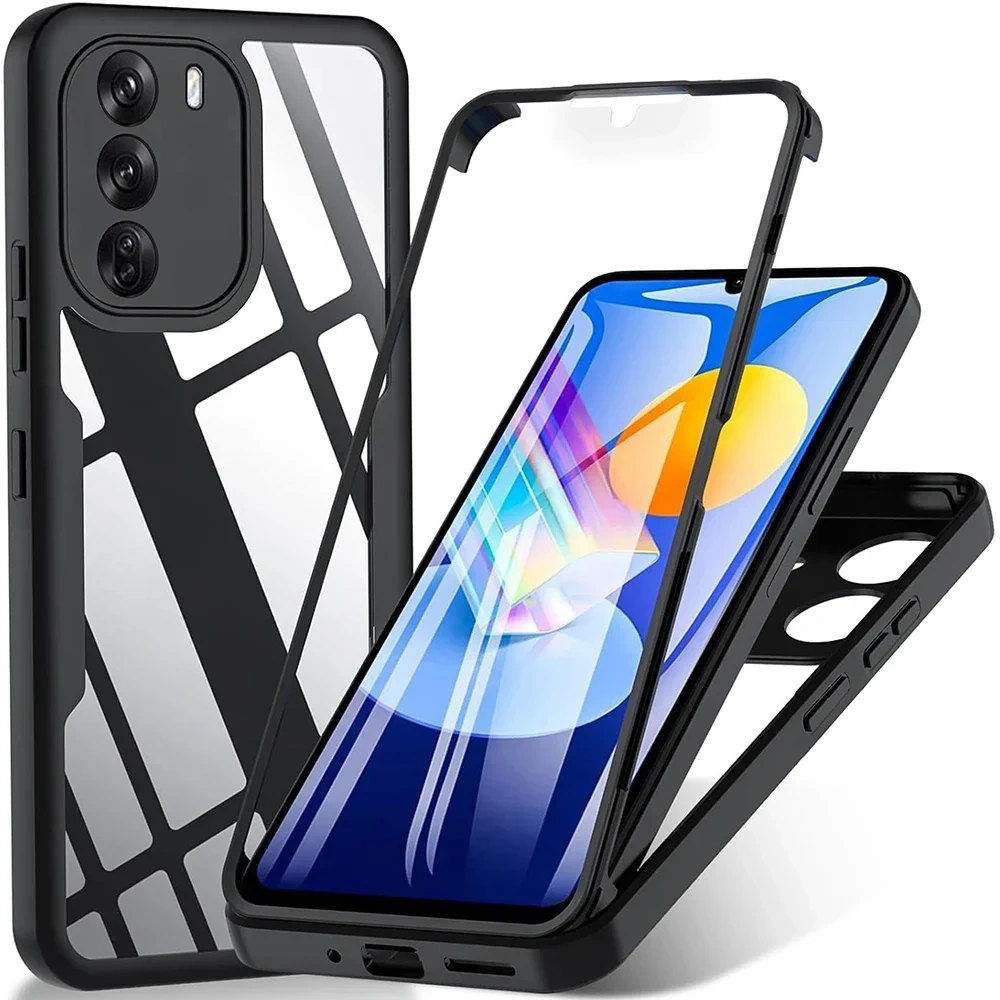 3IN1 360° Full Protection Case For OPPO RENO 12 Pro 12F 12FS A3 A3X A40 A40M A60 A79 A96 A76 A36 4G 5G Acrylic+TPU Phone Cover