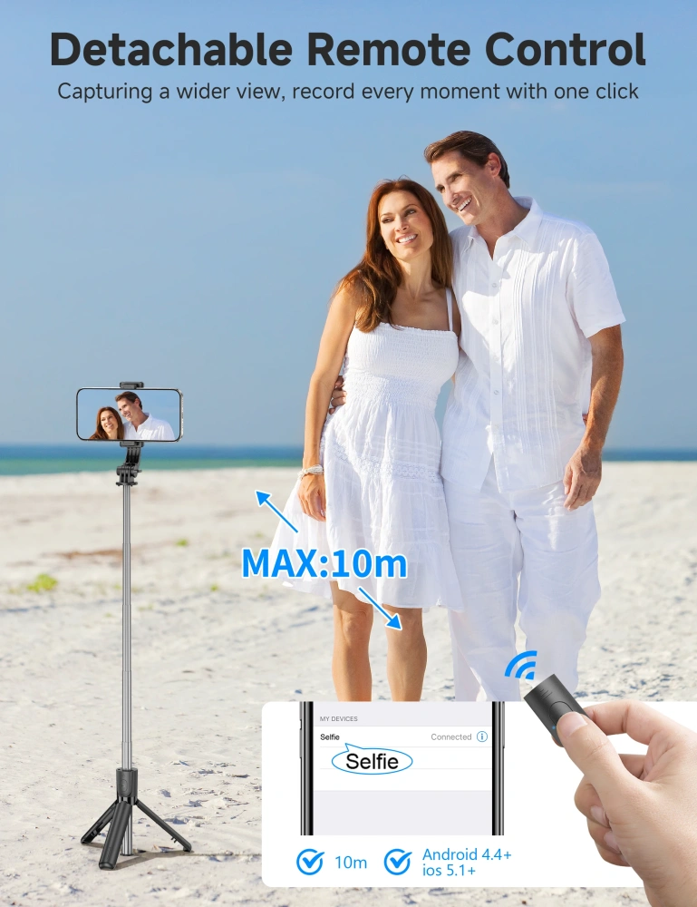 SelfieshowF01 Wireless Bluetooth Remote Tripod Selfie Stick Handheld Adjustable Stabilizer Tripod Phone Stand for iPhone Android