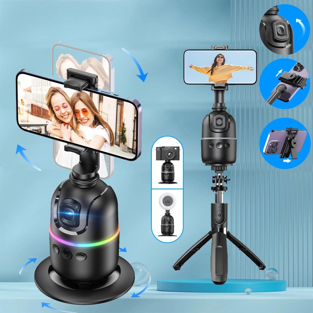 P03 Stabilizer 360°Auto Smart Face Tracking AI Gimbal Desktop Cell Phone Holder Tripod For Camera Smartphone Video Vlog Live