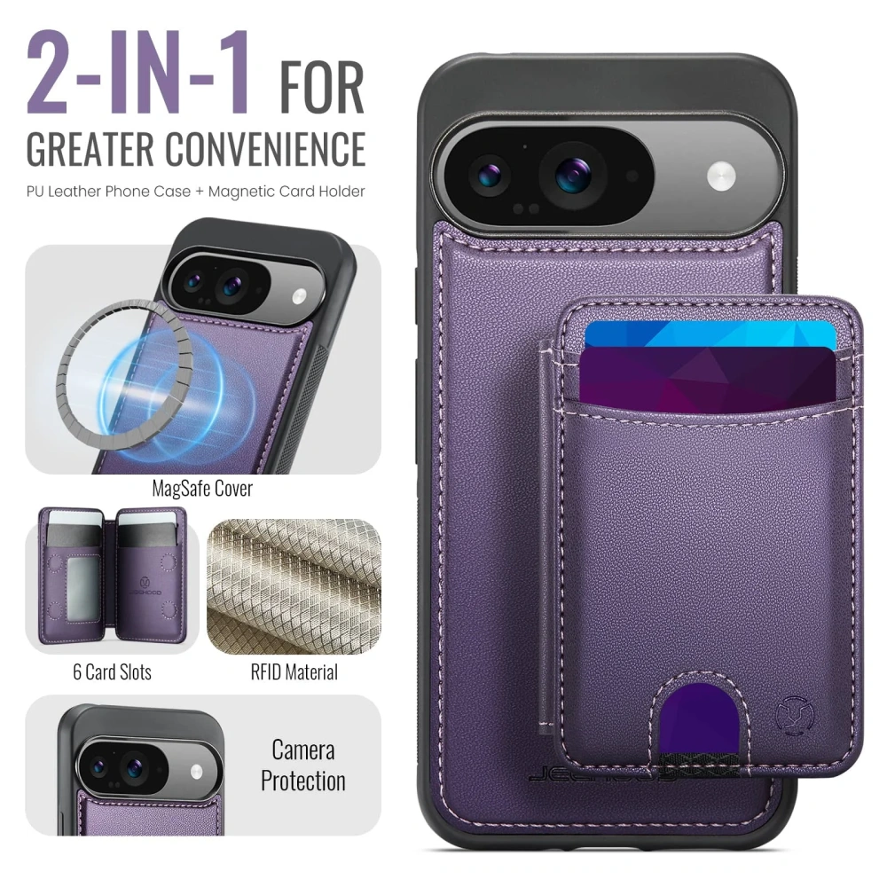 For Google Pixel 10 9 Pro XL 9A 10 9 Case Wallet with Magnetic, RFID Blocking Card Holder 2 in 1 Detachable Kickstand Shockproof