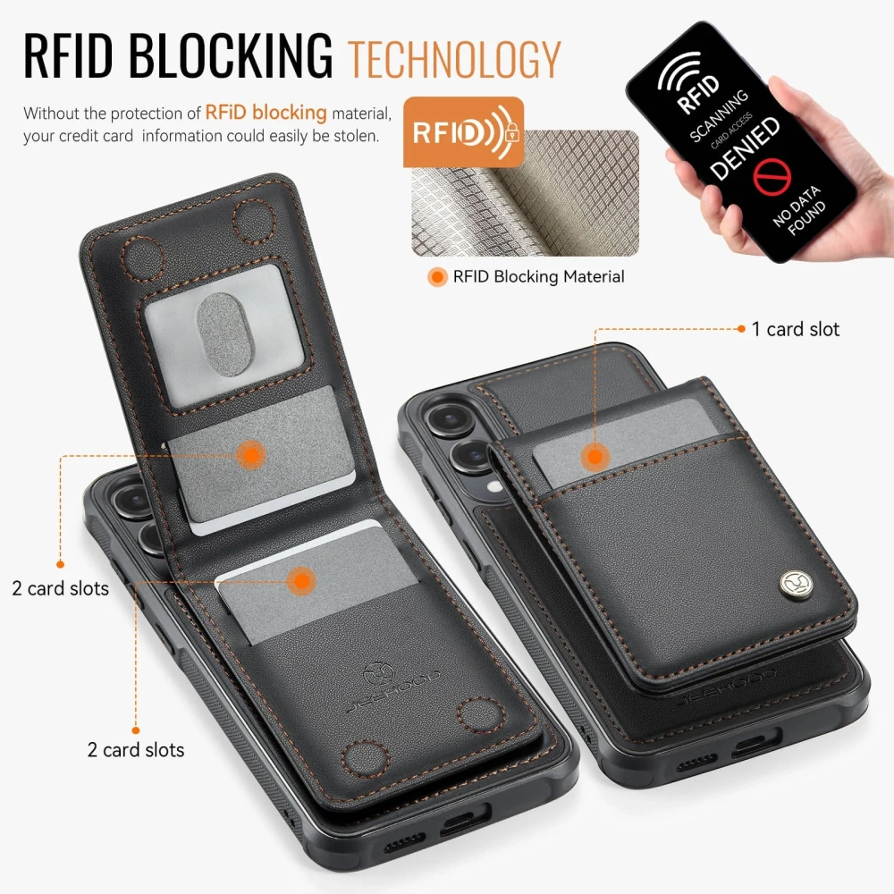 Magnetic 2 in 1 Detachable for Samsung Galaxy S25 Edge S25 FE S24 S23 S22 S21 S20 Ultra Wallet Case with Card Holder Kickstand