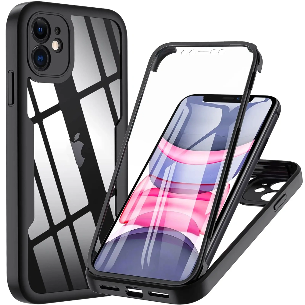 Shockproof 360° All-inclusive Phone Case with Screen Protector Film for iPhone 16 15 14 13 12 11 Pro Plus Max Mini XS Max