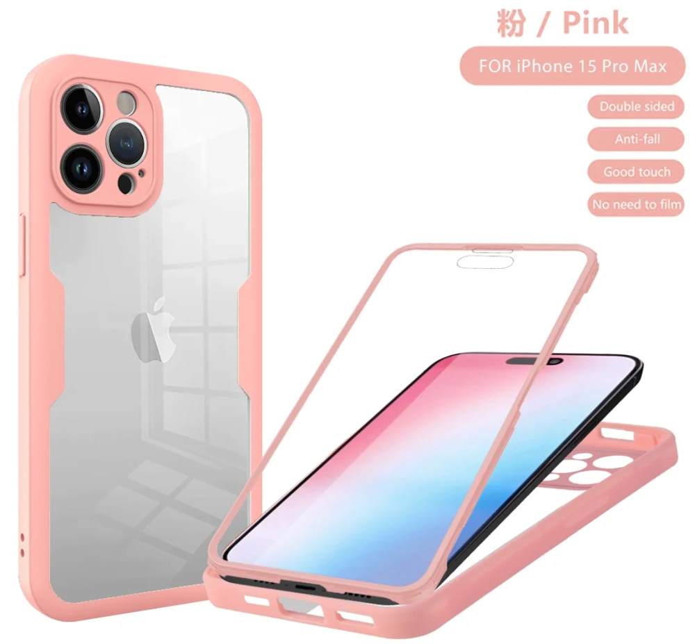 Shockproof 360° All-inclusive Phone Case with Screen Protector Film for iPhone 16 15 14 13 12 11 Pro Plus Max Mini XS Max