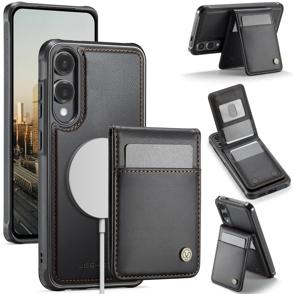 Magnetic 2 in 1 Detachable for Samsung Galaxy S25 Edge S25 FE S24 S23 S22 S21 S20 Ultra Wallet Case with Card Holder Kickstand