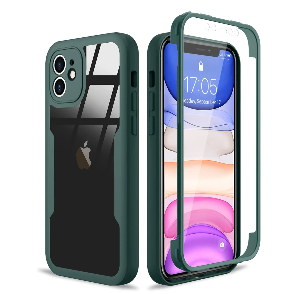 Shockproof 360° All-inclusive Phone Case with Screen Protector Film for iPhone 16 15 14 13 12 11 Pro Plus Max Mini XS Max