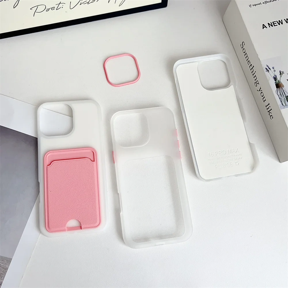 3 IN 1 Leather Card Slot Holder Phone Case For iPhone 17 Air 16 15 14 13 Pro Max 16E Wallet Pocket Shockproof Back Cover Bumper