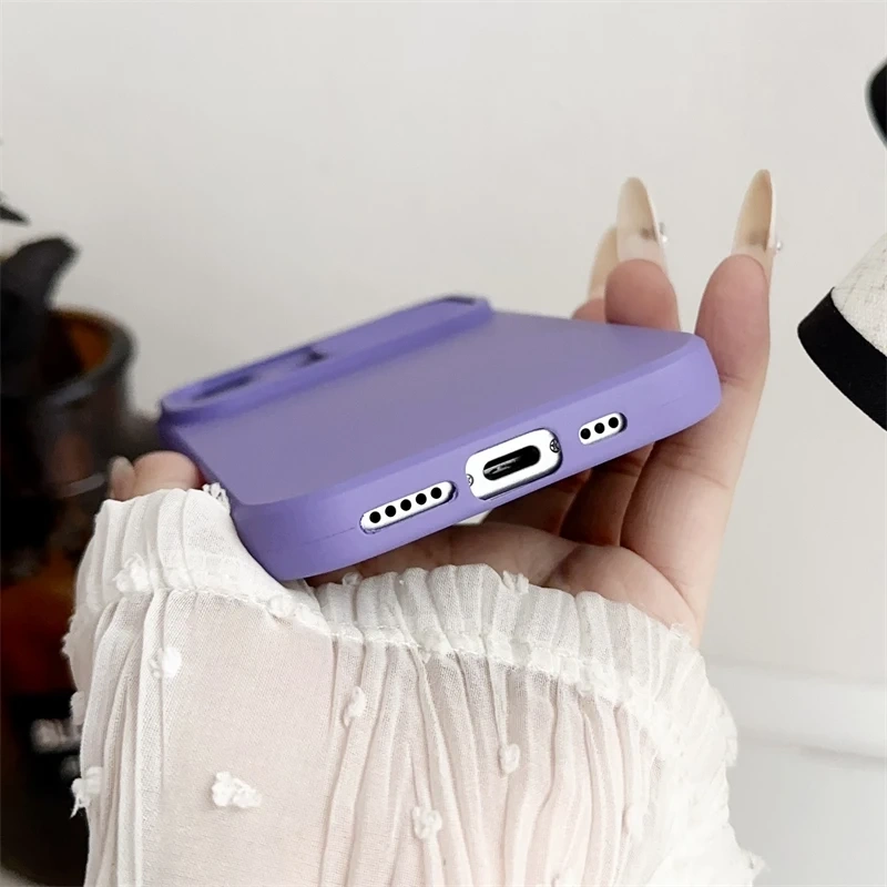 Slide Camera Lens Protection Soft Silicone Case For iPhone 16 15 14 Plus 13 12 11 Pro X XS XR Max 8 7 SE Shockproof Bumper Cover