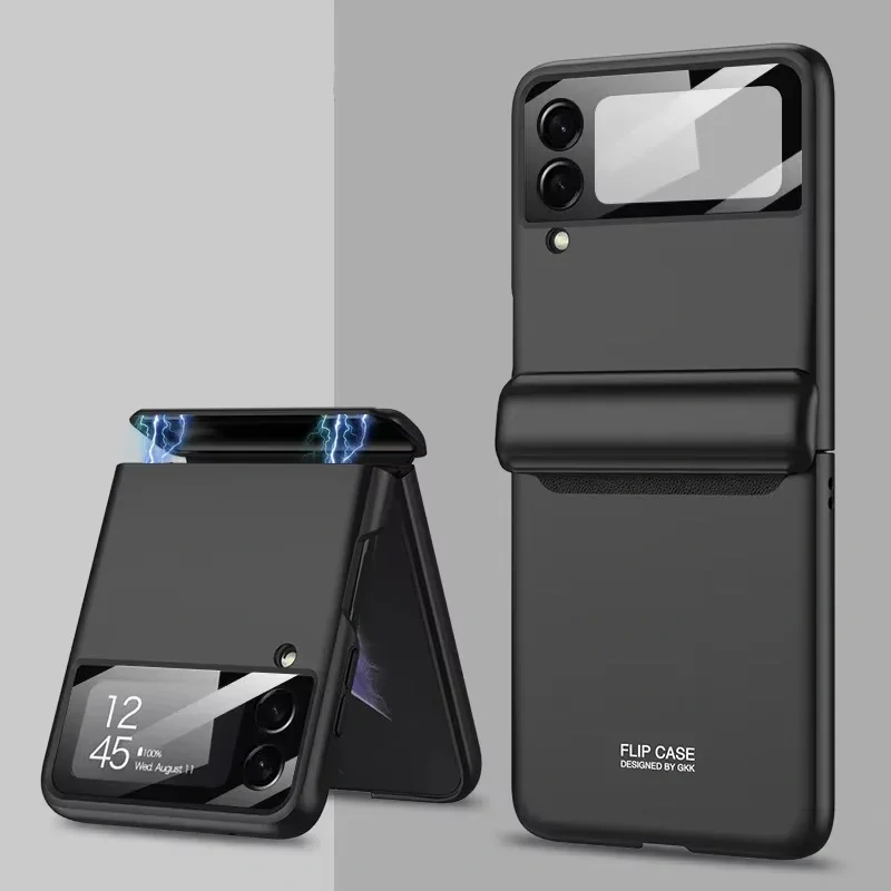 Z Flip 7 Flip5 Flip6 Magnetic Case For Samsung Galaxy Z Flip 7 6 5 4 3 Full Protection Hinge Luxury Cover Shell Camera Glass on