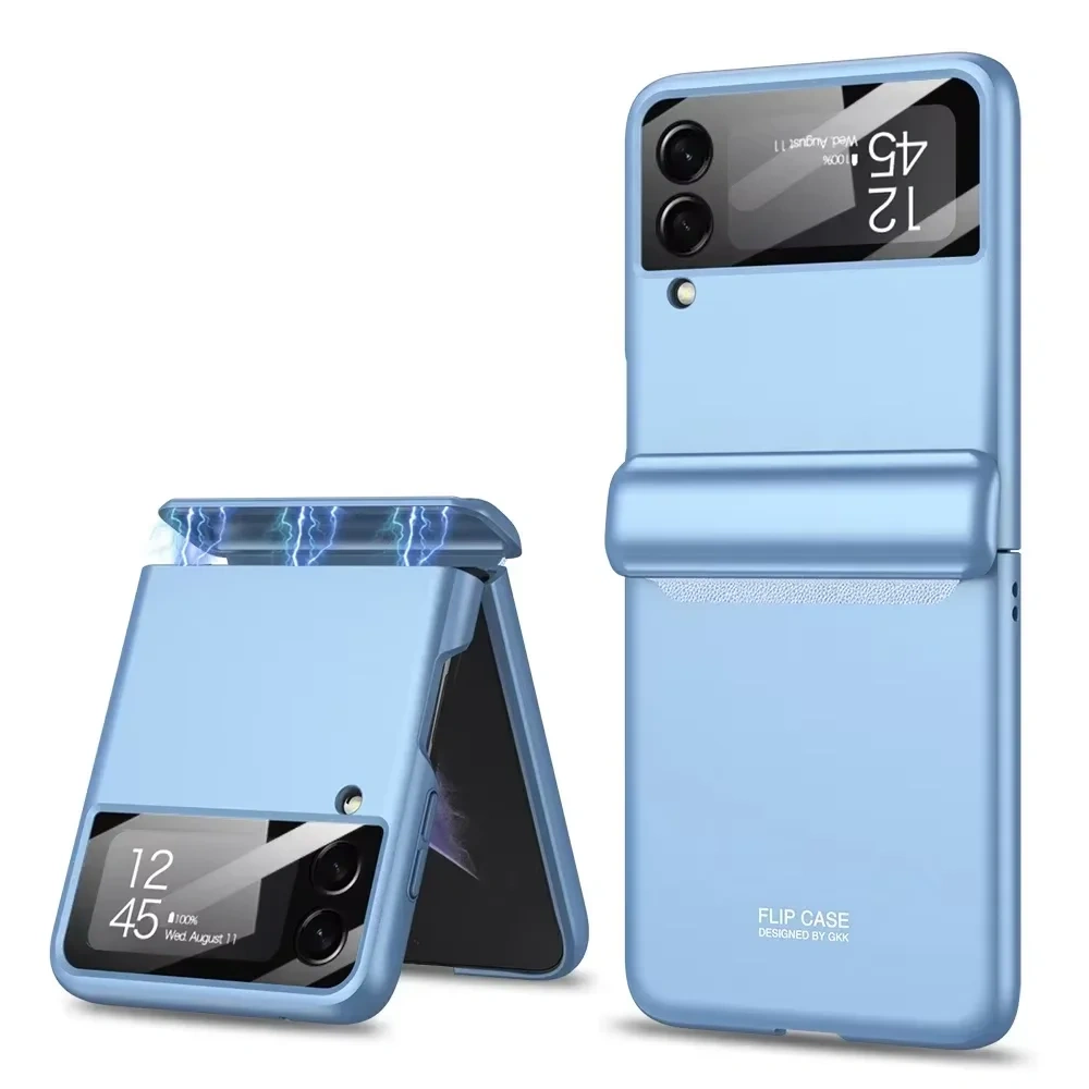 Z Flip 7 Flip5 Flip6 Magnetic Case For Samsung Galaxy Z Flip 7 6 5 4 3 Full Protection Hinge Luxury Cover Shell Camera Glass on