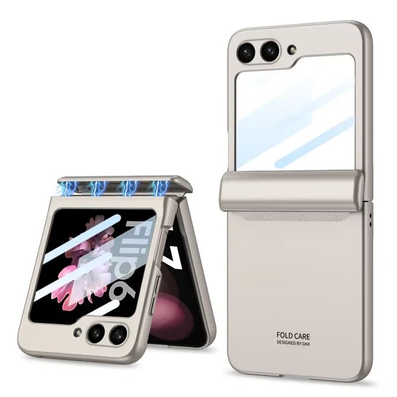 Z Flip 7 Flip5 Flip6 Magnetic Case For Samsung Galaxy Z Flip 7 6 5 4 3 Full Protection Hinge Luxury Cover Shell Camera Glass on
