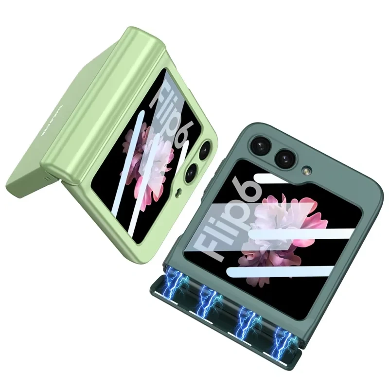 Z Flip 7 Flip5 Flip6 Magnetic Case For Samsung Galaxy Z Flip 7 6 5 4 3 Full Protection Hinge Luxury Cover Shell Camera Glass on
