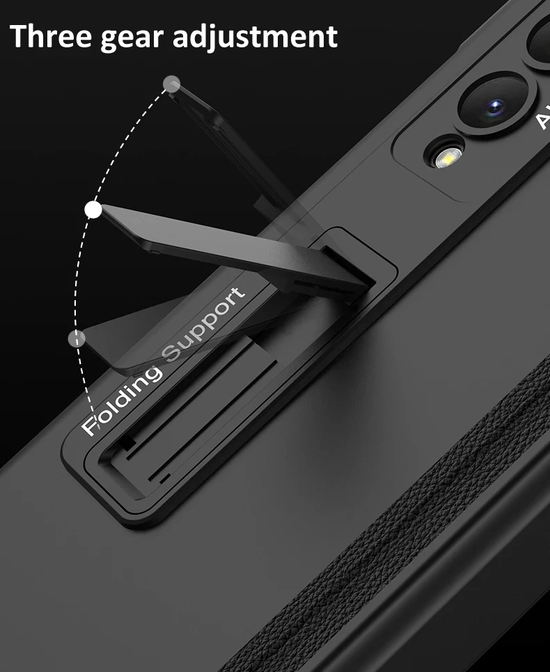 GKK Magnetic Hinge Case For Samsung Galaxy Z Fold4 Fold3 Fold 4 3 Tempered Glass Bracket Matte Plastic Cover