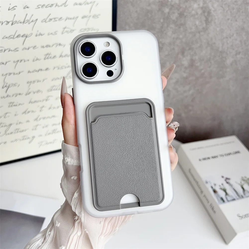 3 IN 1 Leather Card Slot Holder Phone Case For iPhone 17 Air 16 15 14 13 Pro Max 16E Wallet Pocket Shockproof Back Cover Bumper