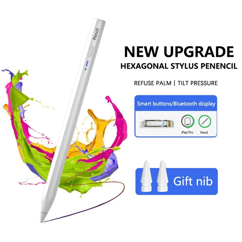 Stylus for iPad Mini A17 Pro 2024 Active Pen for iPad A16 Palm Rejection Pencil compatible for iPad Air M3 M2 M1 Pro 11 12.9 13