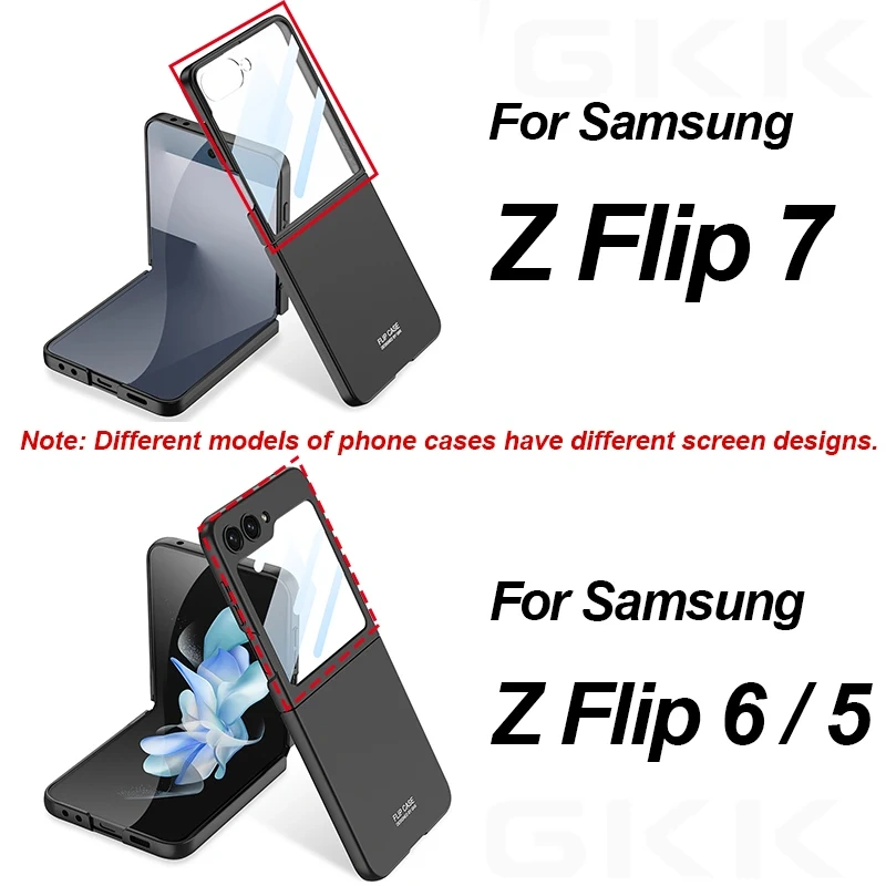 GKK Original Case for Samsung Galaxy Z Flip 7 6 5 Ultra-thin Outer Screen Glass Protective Plastic Cover for Galaxy Z Flip7 Case