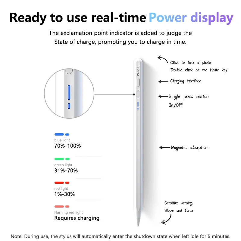 Tablet Stylus for iPad Air 13 2025 Capacitive pen for iPad A16 11th Generation Touch Pen compatible for iPad Air/Pro 2020-2024