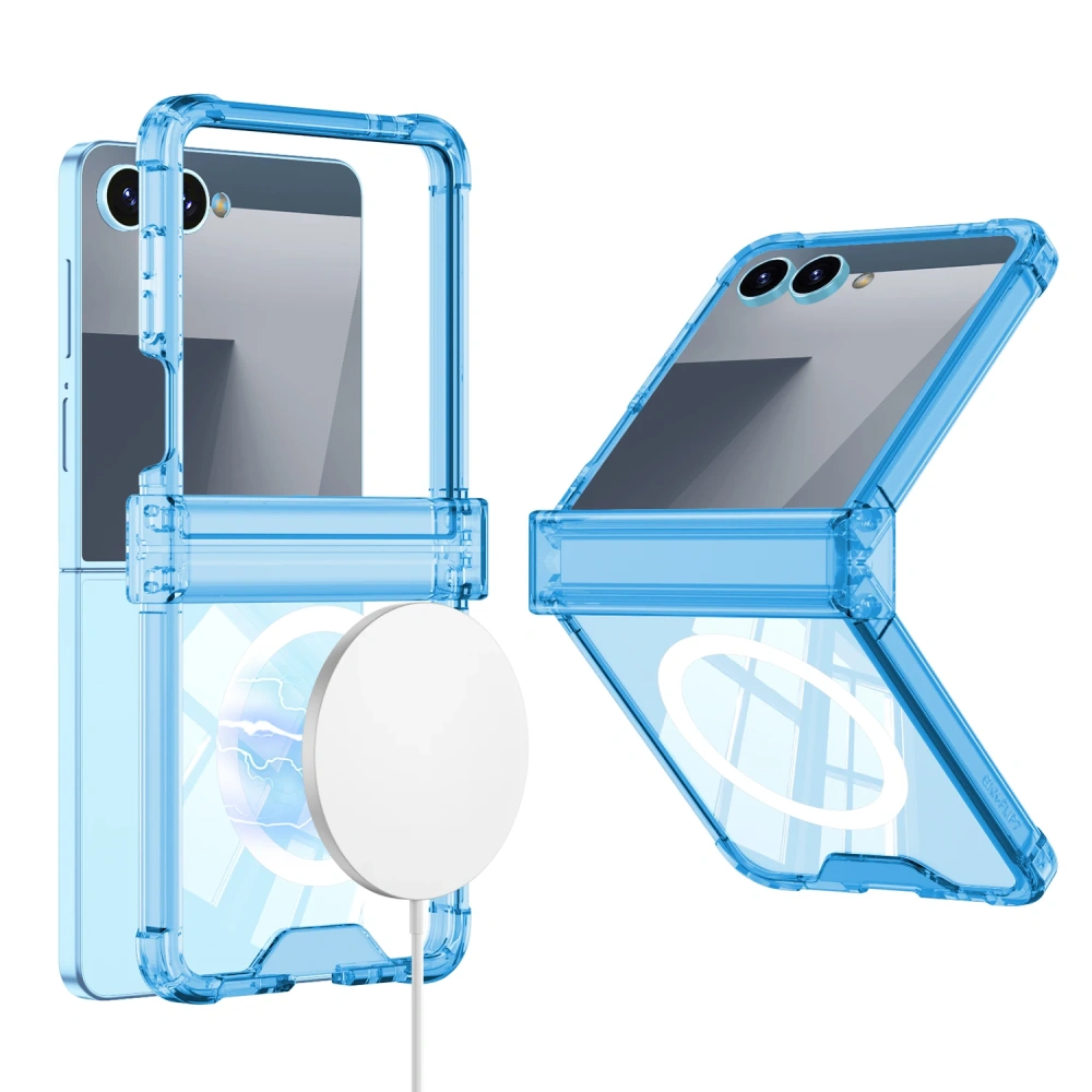 Magnetic Wireless Charging Airbag Case For Samsung Galaxy Z Flip 7 6 All-included Hinge Protective Soft Cover For Galaxy Z Flip7