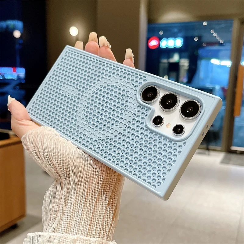 Heat Dissipation For Magsafe Magnetic Case For Samsung Galaxy S25 S24 S23 S22Ultra Plus Cooling Breathable Wireless Charge Cover