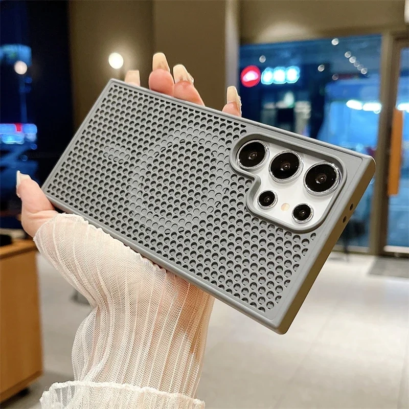 Heat Dissipation For Magsafe Magnetic Case For Samsung Galaxy S25 S24 S23 S22Ultra Plus Cooling Breathable Wireless Charge Cover
