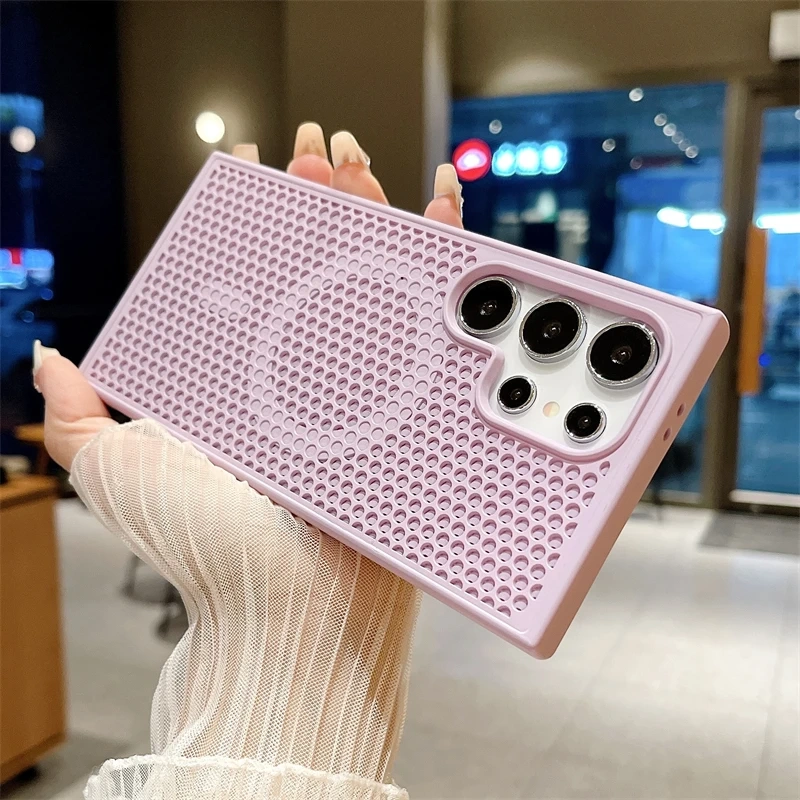 Heat Dissipation For Magsafe Magnetic Case For Samsung Galaxy S25 S24 S23 S22Ultra Plus Cooling Breathable Wireless Charge Cover
