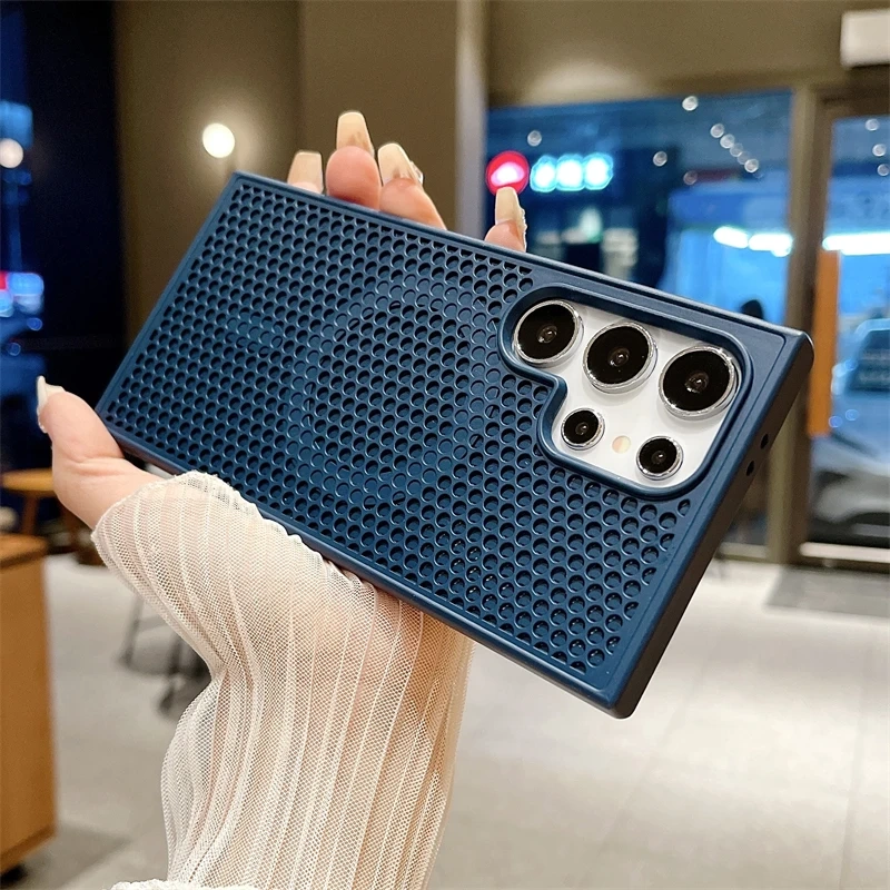 Heat Dissipation For Magsafe Magnetic Case For Samsung Galaxy S25 S24 S23 S22Ultra Plus Cooling Breathable Wireless Charge Cover