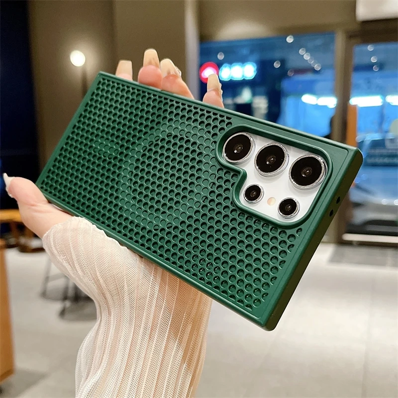 Heat Dissipation For Magsafe Magnetic Case For Samsung Galaxy S25 S24 S23 S22Ultra Plus Cooling Breathable Wireless Charge Cover