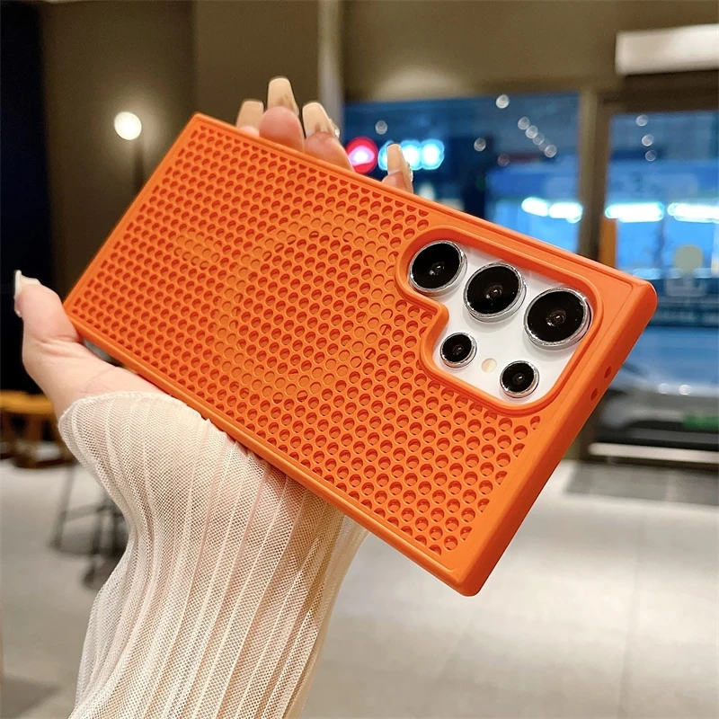 Heat Dissipation For Magsafe Magnetic Case For Samsung Galaxy S25 S24 S23 S22Ultra Plus Cooling Breathable Wireless Charge Cover