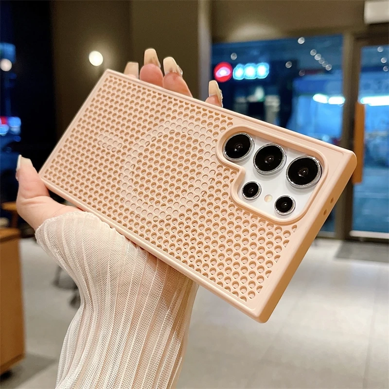 Heat Dissipation For Magsafe Magnetic Case For Samsung Galaxy S25 S24 S23 S22Ultra Plus Cooling Breathable Wireless Charge Cover