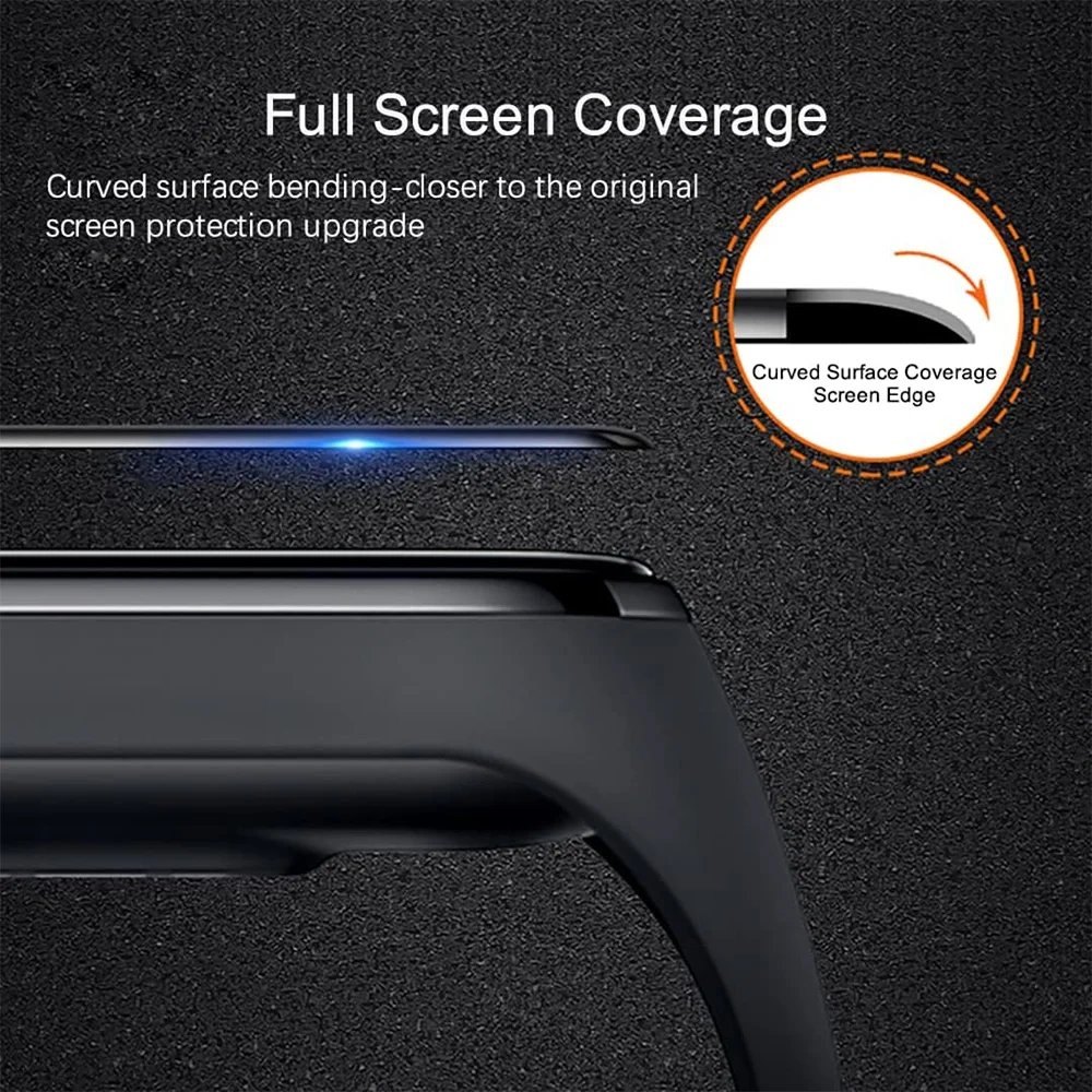 3Pcs 9D Protective Film For Xiaomi Mi Band 10 9 Full Cover Screen Protector on Mi Band 8 Miband 7 6 5 4 Mi Band Films Not Glass