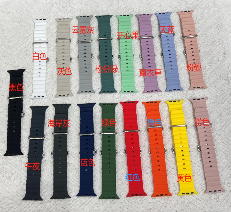 Silicone Ocean strap for Apple watch band Series Ultra 9 8 7 6 5 4 10 SE iwatch bracelet 42mm 44mm 45mm 49mm 40mm 41mm 46mm band