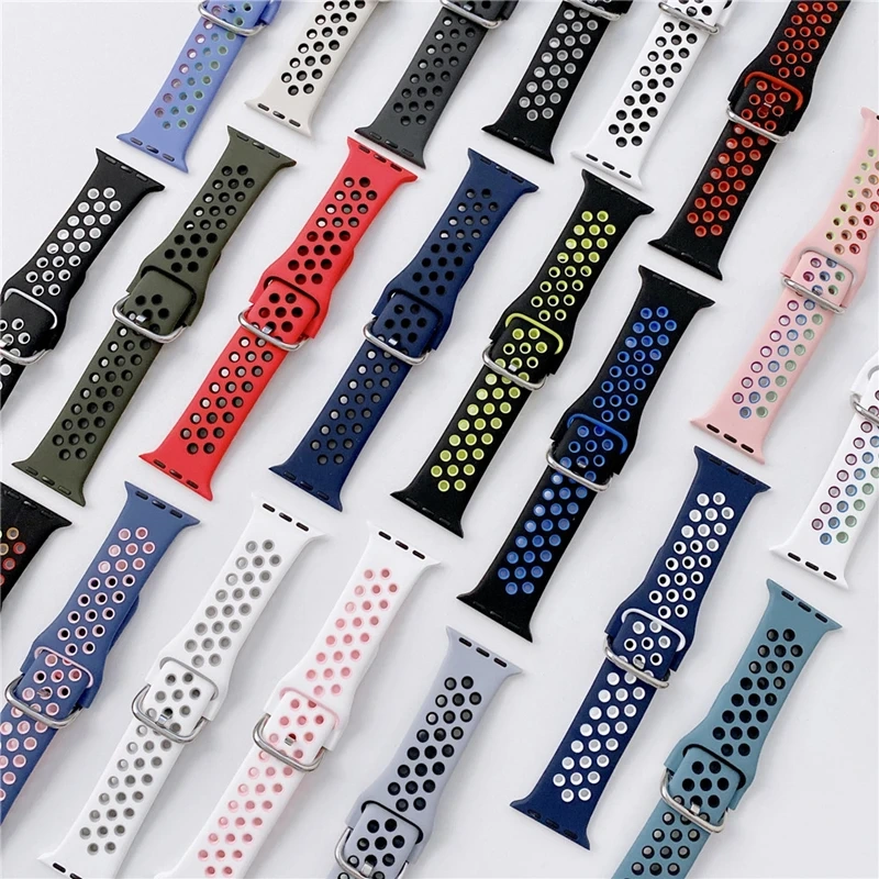 Strap For Apple Watch Band 46mm 44mm 49mm 45mm 40mm 41mm 38 42mm correa Breathable bracelet iwatch series 10 8 SE 7 6 5 9 Ultra