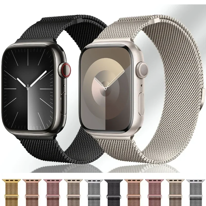 Milanese Loop Strap For Apple watch Band 46mm 44mm 40mm 45mm 41mm 49mm 38 42mm Magnetic bracelet iWatch Series Ultra 10 9 8 SE 7