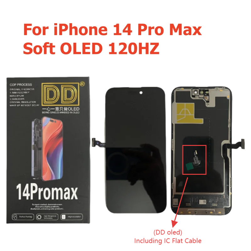 AAAAA DD Oled For iPhone 16 Pro Max 11 12 13 14 15 Plus NO IC Display 3D Touch Screen 12 13 Mini 16E LCD Replacement FHD Amoled