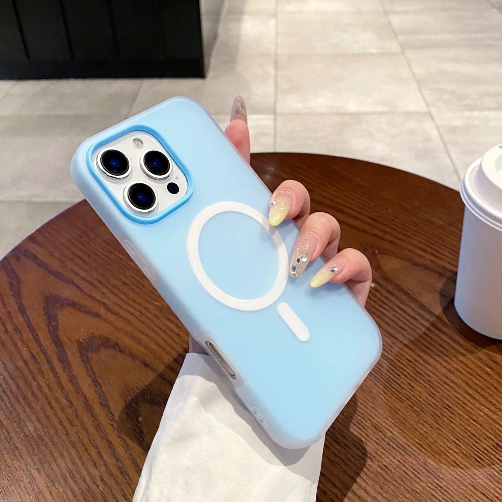 Luxury Candy Color 2 IN 1 Magsafe Case for iPhone 16 Pro Max 15 14 Plus 13 12 11 Magnetic Wireless Charge Clear Matte Soft Cover