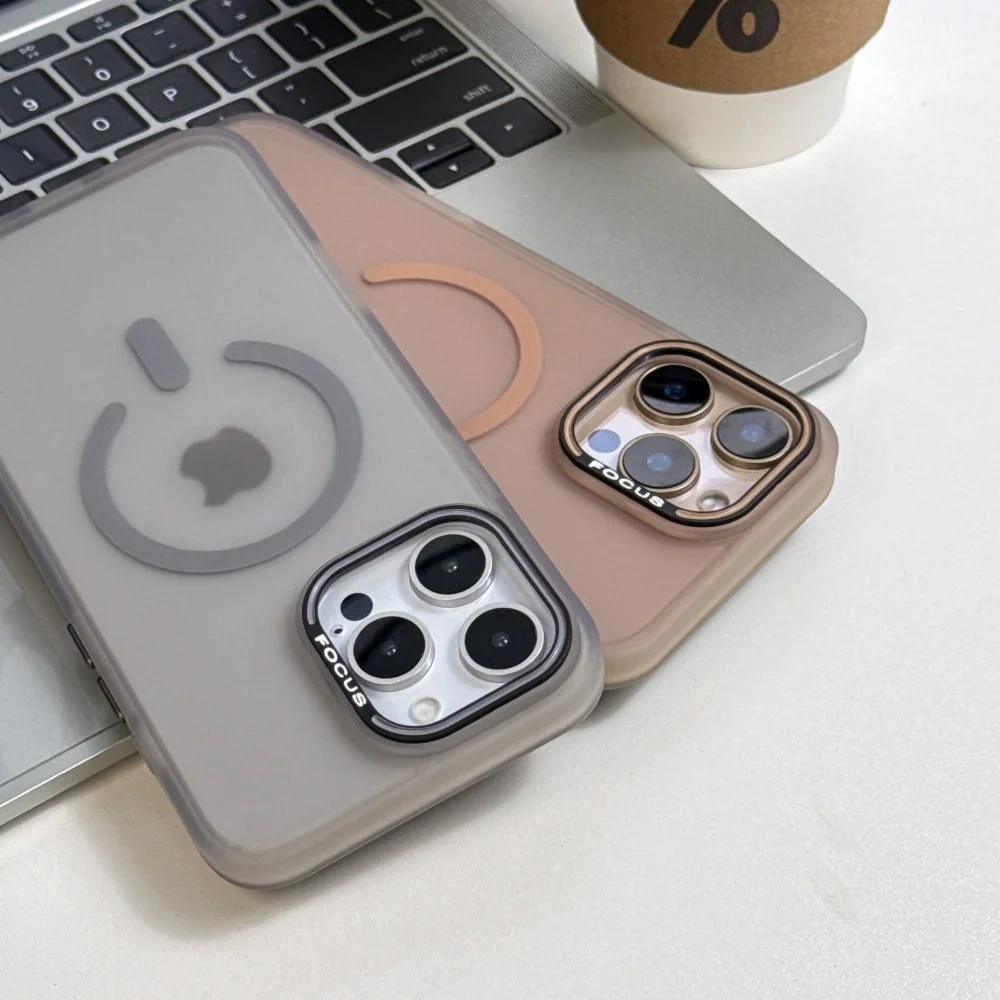 Used for IPhone17 Soft Skin friendly Matte Half transparent Phone Case iPhone15 14 Pro Max 13 16 Magnetic Wireless Charging Case