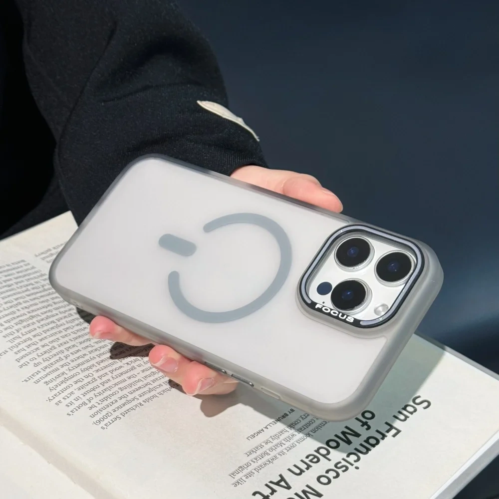 Used for IPhone17 Soft Skin friendly Matte Half transparent Phone Case iPhone15 14 Pro Max 13 16 Magnetic Wireless Charging Case