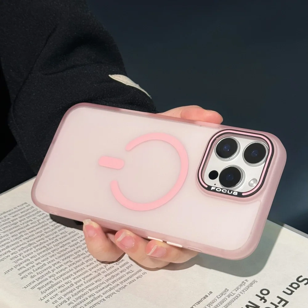 Used for IPhone17 Soft Skin friendly Matte Half transparent Phone Case iPhone15 14 Pro Max 13 16 Magnetic Wireless Charging Case