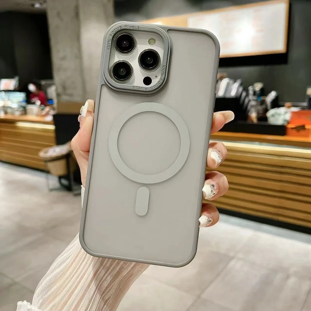Multi color luxury matte magnetic phone case for iPhone 15 14 16  17 12 13Pro Max stylish wireless charging protector hard case