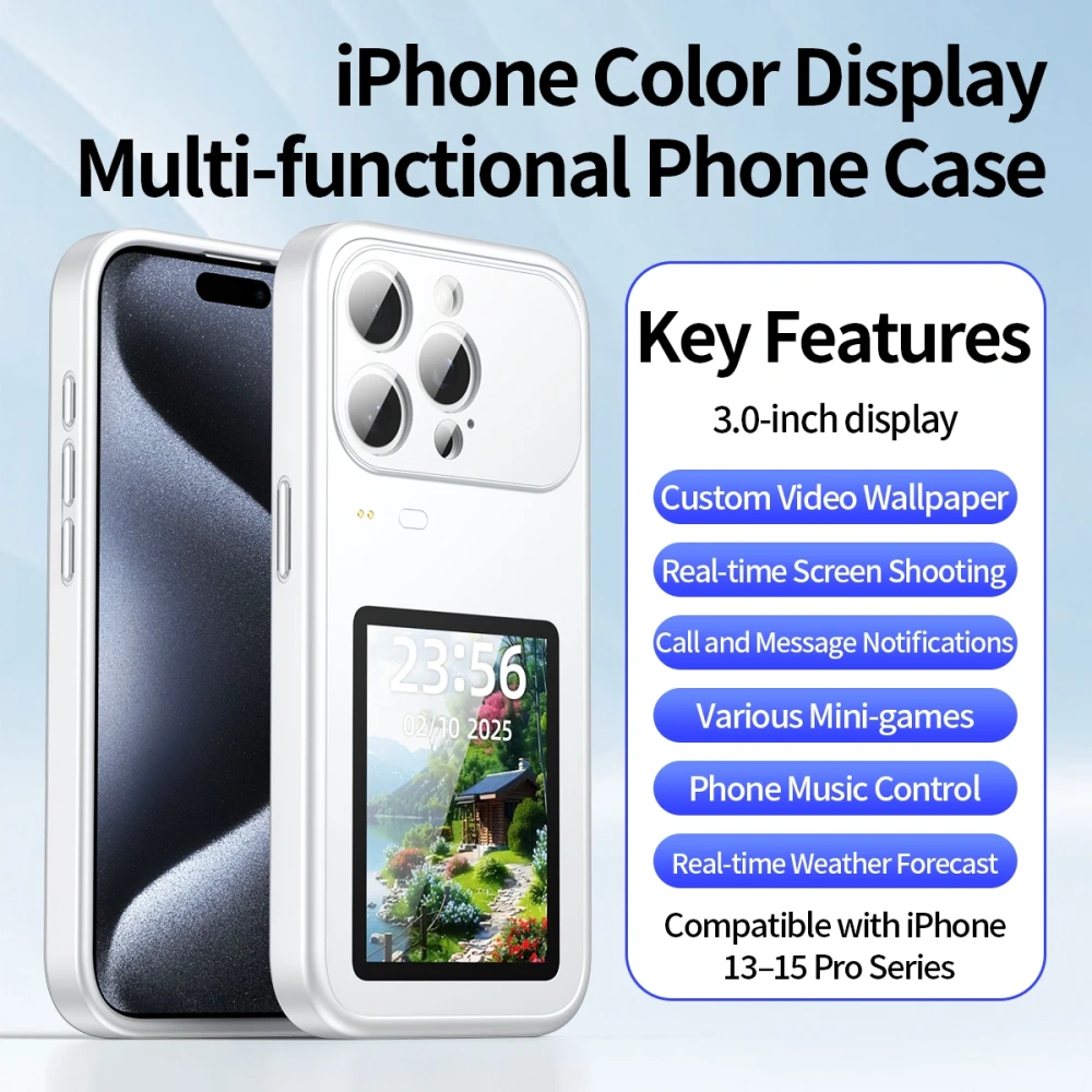 Dynamic phone case, photo transfer, video playback, touch screen, multifunctional Bluetooth phone cover for iPhon
