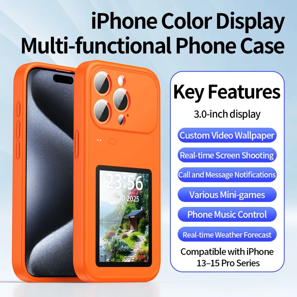 Dynamic phone case, photo transfer, video playback, touch screen, multifunctional Bluetooth phone cover for iPhon