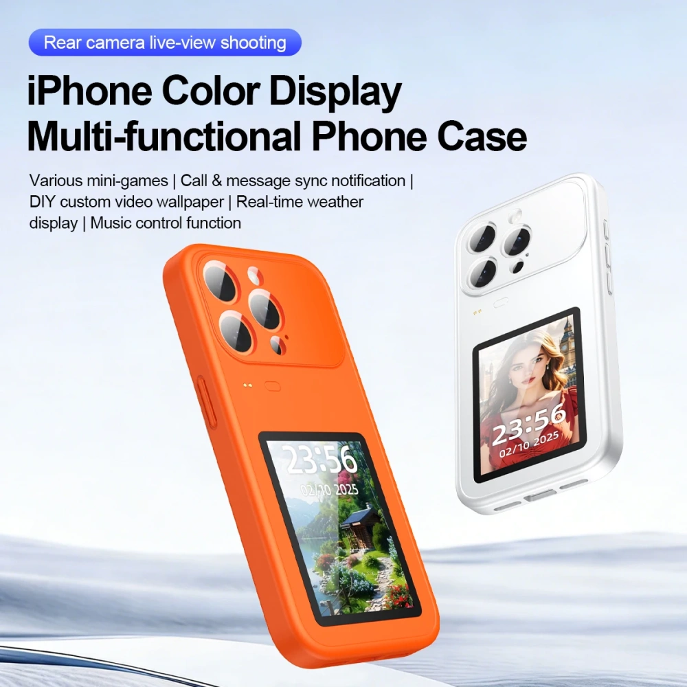 Dynamic phone case, photo transfer, video playback, touch screen, multifunctional Bluetooth phone cover for iPhon
