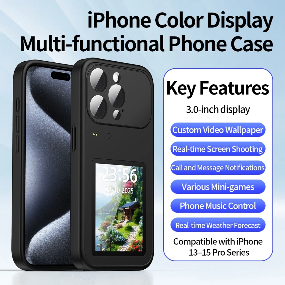 Dynamic phone case, photo transfer, video playback, touch screen, multifunctional Bluetooth phone cover for iPhon