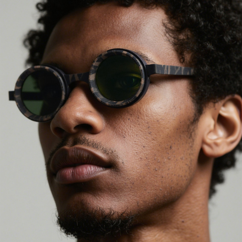 New adjustable zoom round frame polarized sunglasses for men, outdoor sun protection, high-end feeling for men
