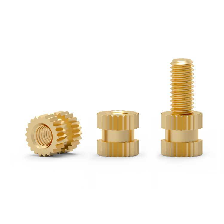 Knurled M2 M3 M4 M5 M6 M8 M10 Rubber Coated Injection Molded Embedded Copper Nut Column GB809