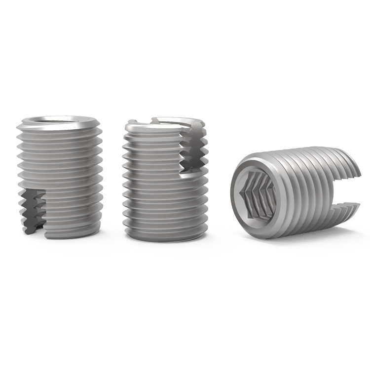 302 Type Self-Tapping Threaded Insert Internal and External Thread Insert Slotted Flat Insert Stainless Steel Bushing Metric and Imperial Threads