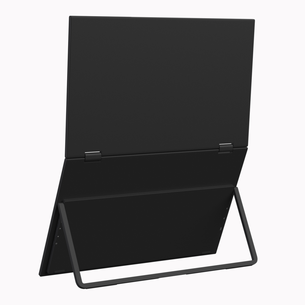 ZEUSLAP-Z15W 15.6" Dual Portable Monitor FHD 100% sRGB – Foldable Dual-Screen Laptop Extender for Mac & Windows, 1080P IPS, Type-C/HDMI, Travel-Friendly with Stand & 65W Charger