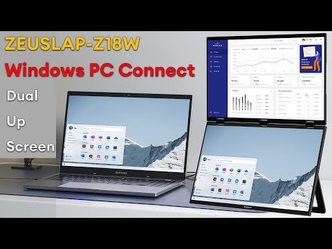 ZEUSLAP 18.5" Foldable Triple Monitor - Dual FHD 100% sRGB Screens, No-Driver Plug&Play, USB-C/HDMI for Windows/Mac, Back Stand & 65W Charger