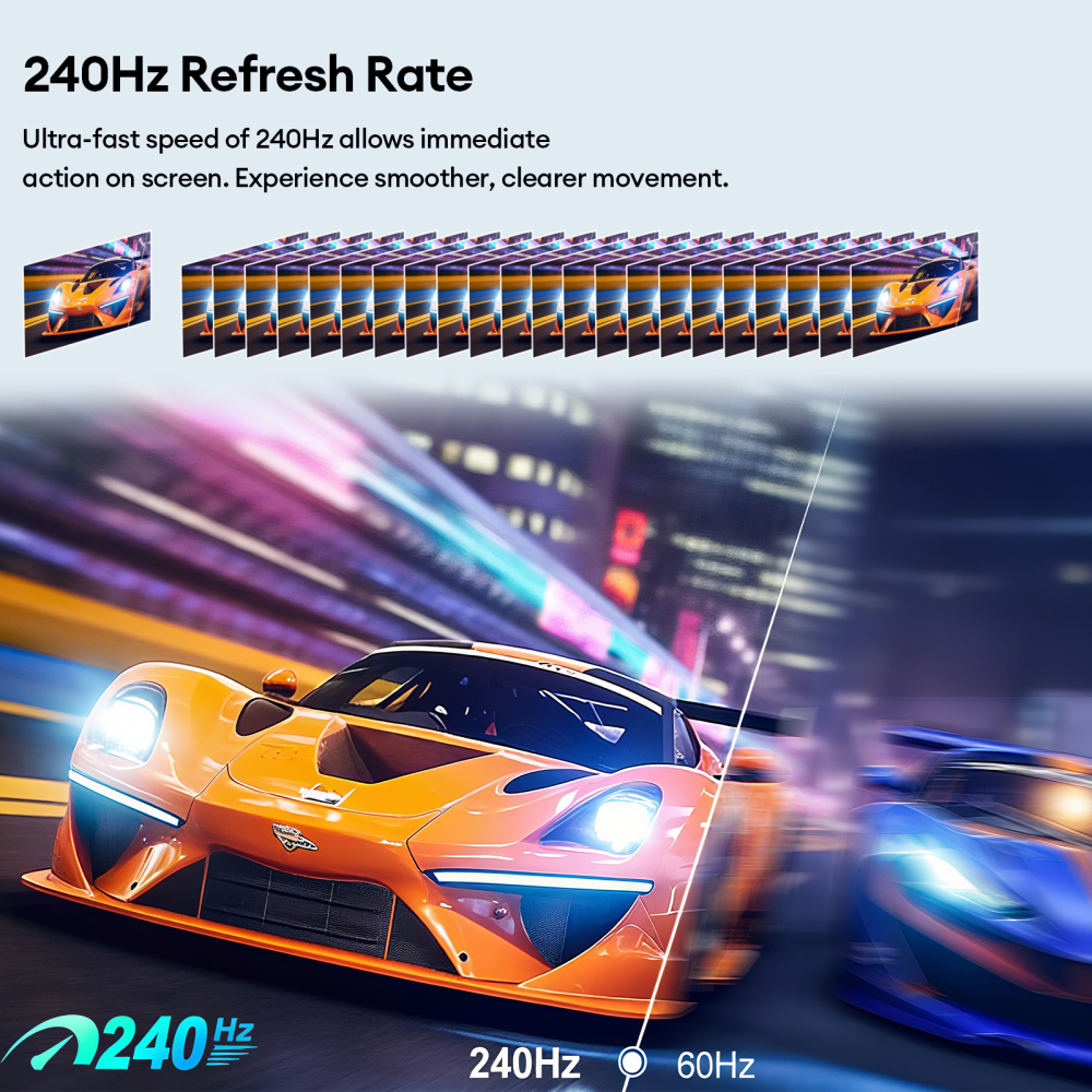 ZEUSLAP-P16F 16" 240Hz Portable Monitor - 2560x1600 QHD, 100% sRGB, Thunderbolt 240Hz/HDMI 120Hz, Metal Cooled, w/OD Boost & Switch 2 Support